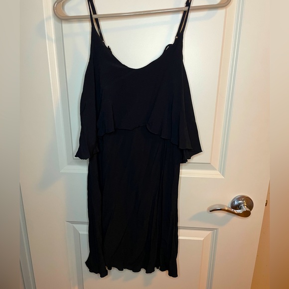 Spaghetti strap black garage mini dress - Picture 1 of 3